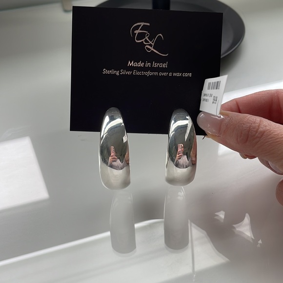 Silver statement earrings - Picture 5 of 5